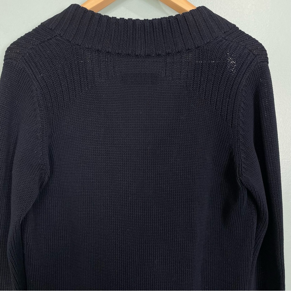 All Saint Spitafields Contrast Knit Long Cardigan Black Size 8 - Picture 11 of 12